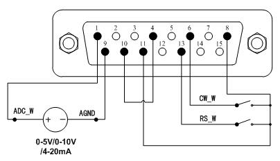 蠕動泵外控模式接線圖